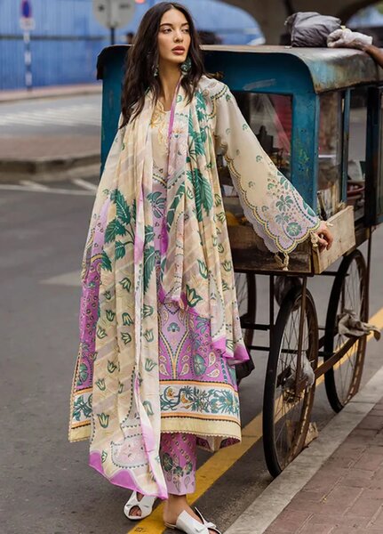 Mushq Embroidered Lawn Suits Unstitched 3 Piece MQ25LD D-4A Valeria - Summer Collection