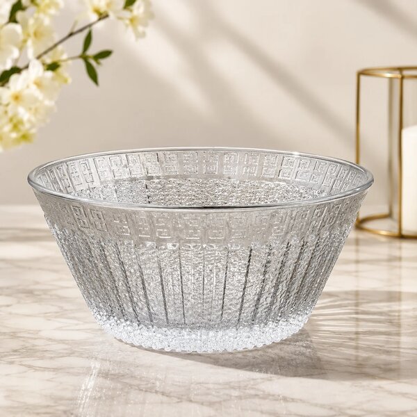 6 Pcs Elegant Textured Glass Fruit Bowl Set – Decorative Serving Bowl for Dining & Kitchen