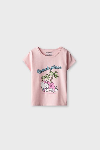 Girls Beach Place Pink Tee