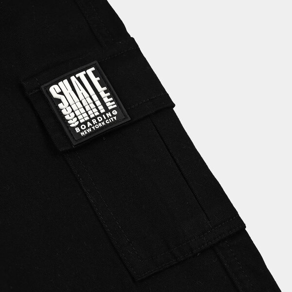Boys Cotton Twill Pant Roll Up - BLACK
