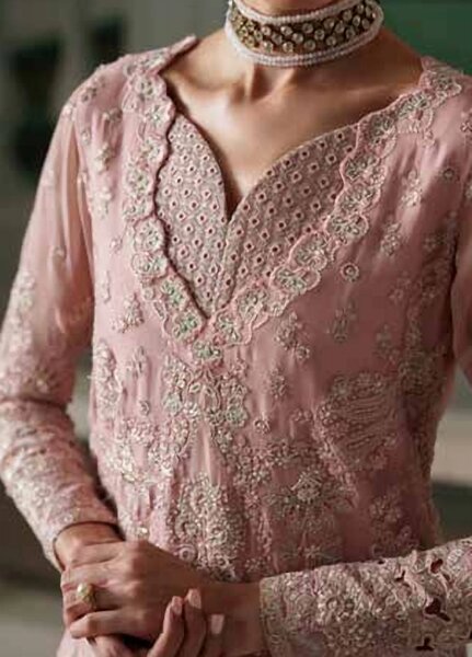 Modern Heirloom by Emaan Adeel Unstitched Embroidered Chiffon 3 Piece Suit EA26UMH Antique Blush - Festive Collection
