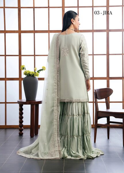 Kalani by Xenia Formals Unstitched Embroidered Rawsilk 3 Piece Suit XE26UKW 03-JIRA - Wedding Collection