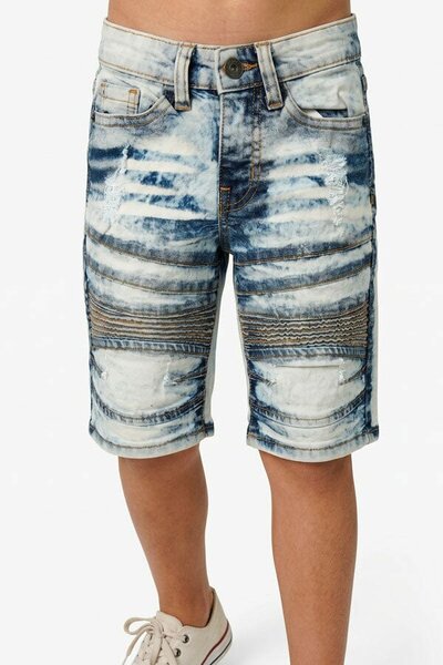 TI Boy's Acid Wash Distressed Denim Shorts