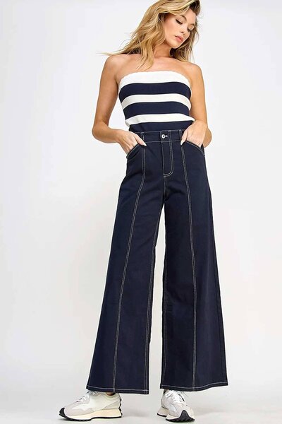 Map Women's Contrast Flared Denim