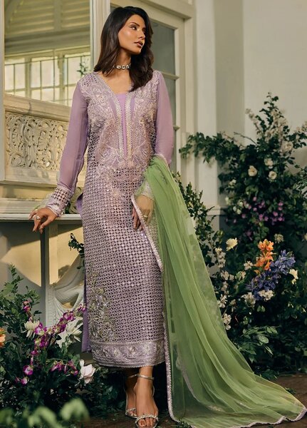 Celine by Charizma Unstitched Embroidered Chiffon 4 Piece Suit CHR26UC Celine CCE6-04 - Festive Collection