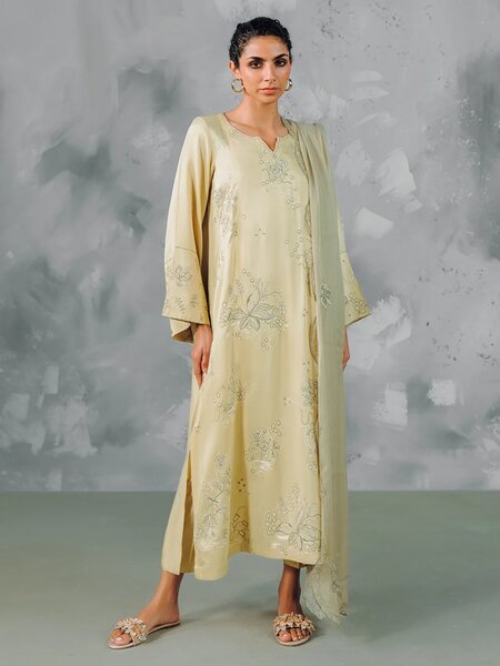 BISCOTTI BLISS - 2pcs Khaddi Silk Ensemble
