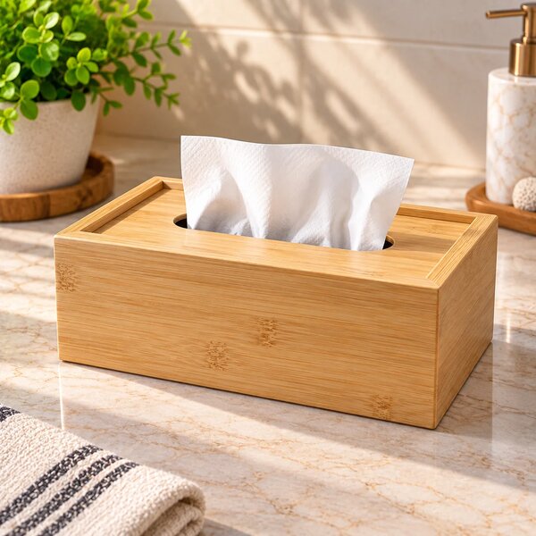 Heavy Wooden Tissue Box