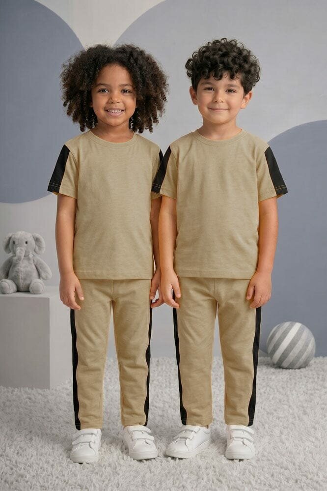Tiny Teens Kid's Contrast Panel Twin Set