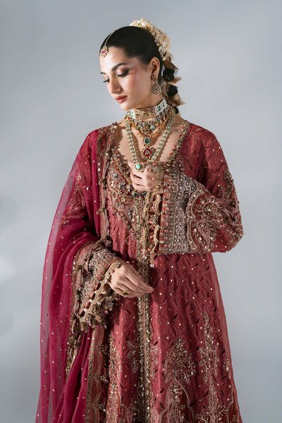 Mbroidered by Maria B Unstitched Embroidered Organza 3 Piece Suit MB26UMW D8 - Wedding Collection