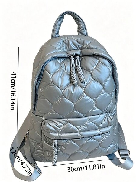 Shein - Blue Heart Quilted Puffer Backpack