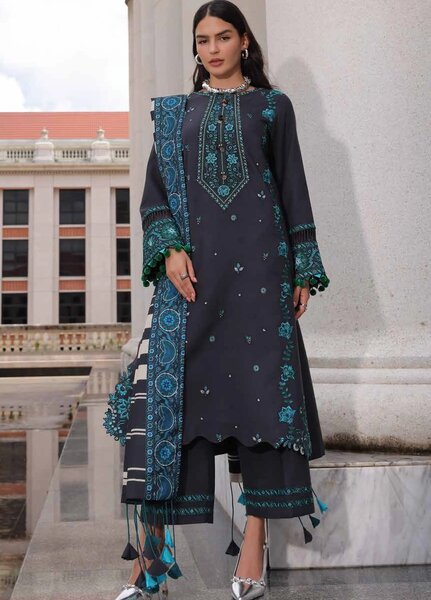 Poshima by Charizma Unstitched Embroidered Leather Peach 3 Piece Suit CHR26UPL PSW6-19 - Winter Collection