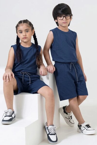 Tiny Teens Kid's Double-Stitch Sleeveless Twin Set