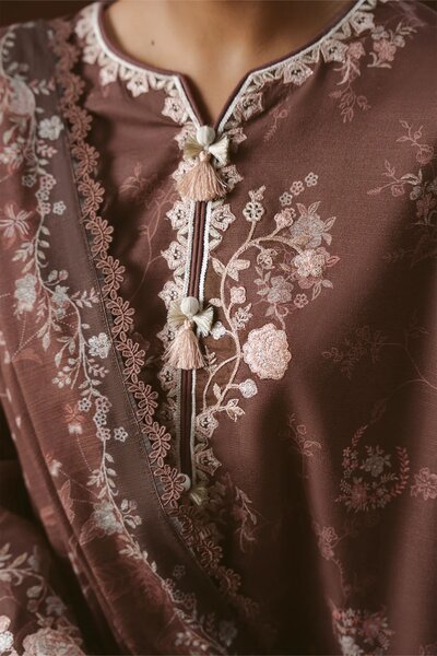 Cross Stitch Unstitched Printed Khaddar 3 Piece Suit CS26UW Shadow Tale - Winter Collection