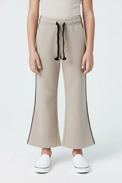 MP Girl's Contrast Piping Flared Fleece Trousers