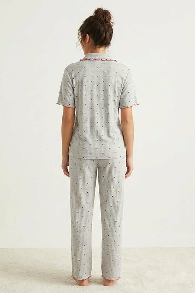 BLS - Pajama set -  Short sleeves with long pants - Grey