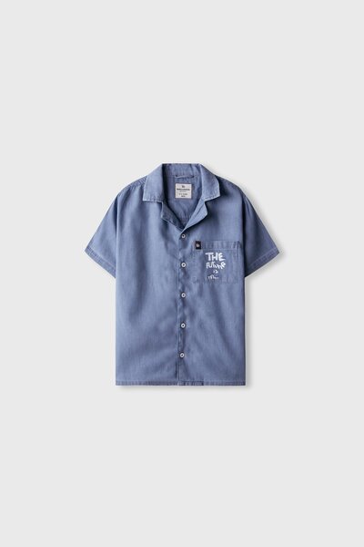 Boys Blue Mickey Denim Shirt