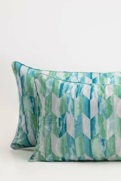 Aqua Prism Pillow Cover Set