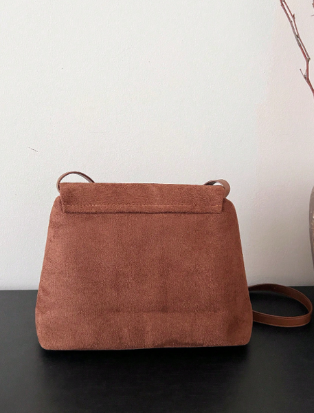 Shein - Vintage Texture Flap Shoulder Bag, Buckle Decor Crossbody Commuter Bag