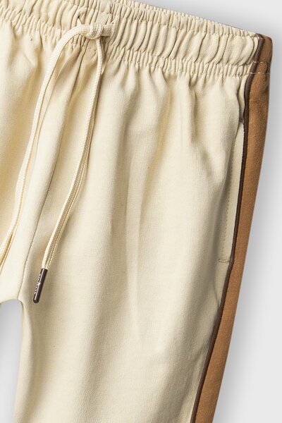 Girls Mocha Line Flared Terry Trousers