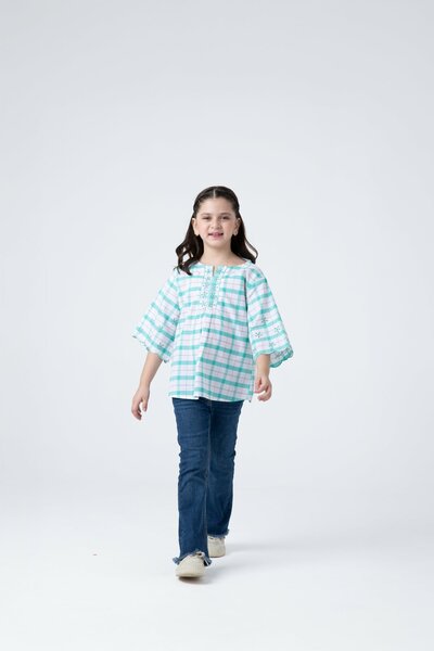 White Plaid Top