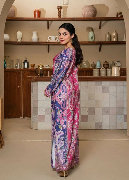 Mataish Women RTW Printed Crepe 1 Piece Suit Majestic Luxe Long Shirt - Festive Collection