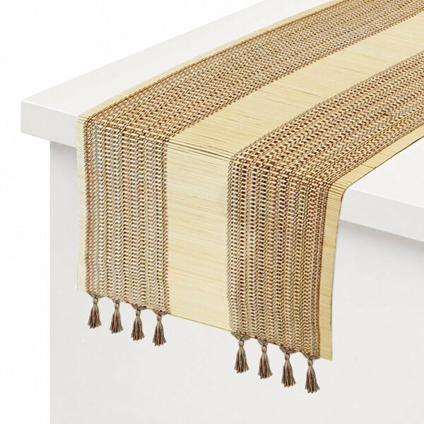 Beige Multi Bamboo Table Runner – 13 x 72 Inches