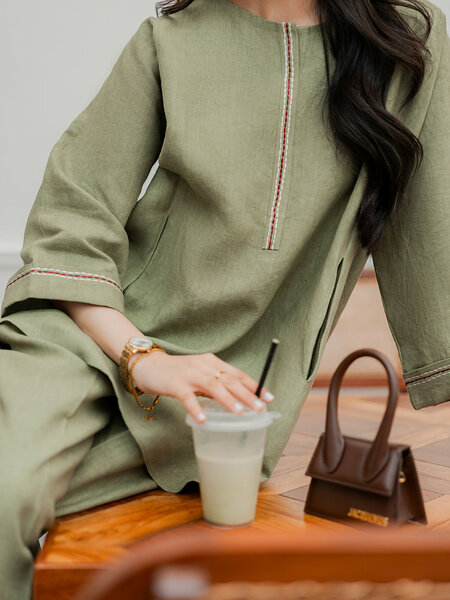 Olive - 2Pcs Linen Set