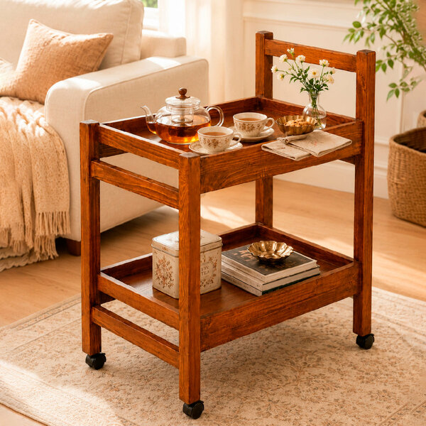 Nerra Wooden Tea Trolley