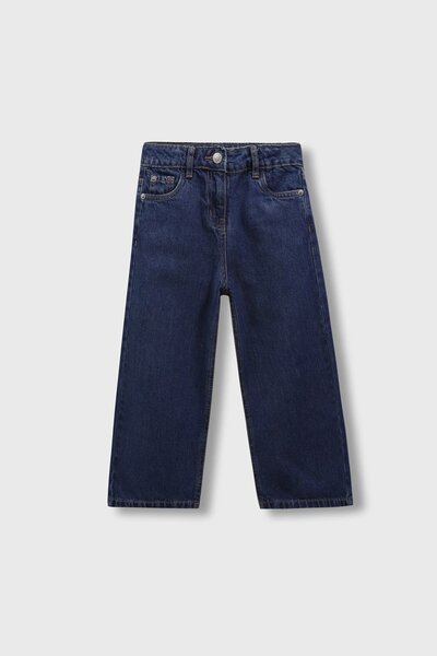 Girls Trendy Wide-Leg Blue Jeans