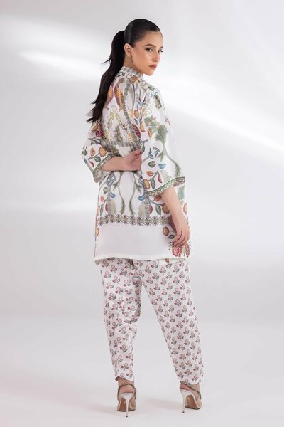Stitched Printed Satin Shalwar