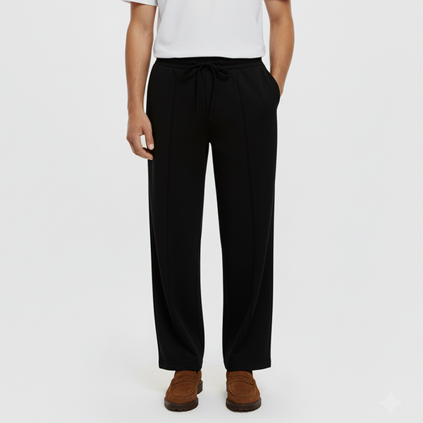 Vybe - Tailored Easy Pleated Trouser -  Black