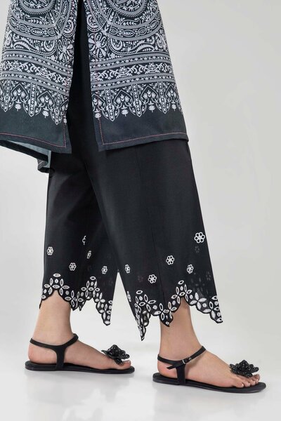 Stitched Black Culotte
