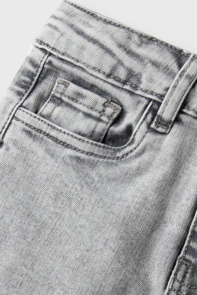 Boys Grey Panneled Denim Jeans