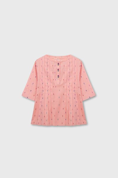 Peach Cotton Flared Top