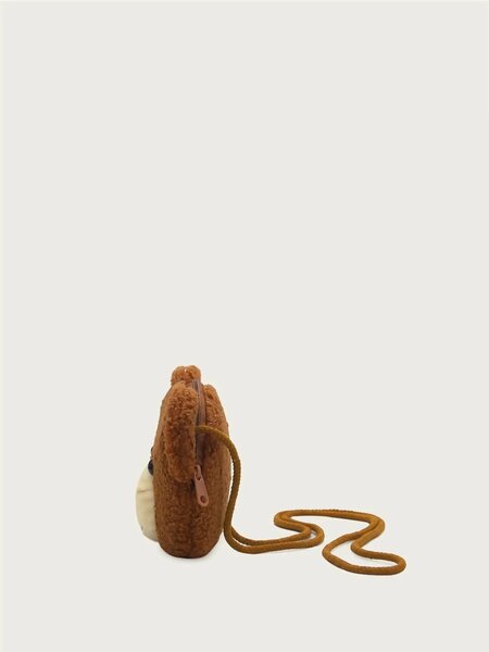 Shein - 1pc Coffee-Color Bear Crossbody Bag