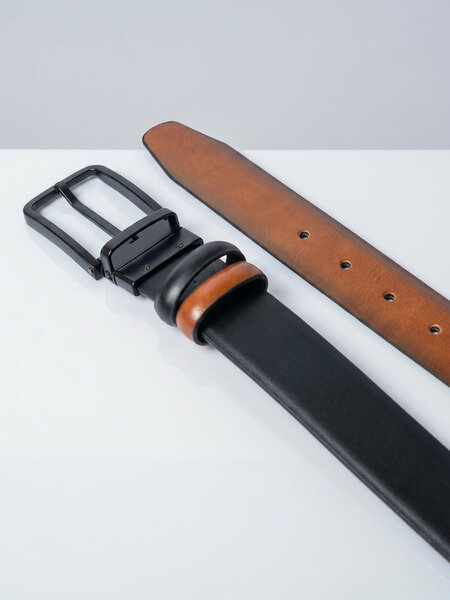 Black & Light Brown Reversible Belt (BELT-953)