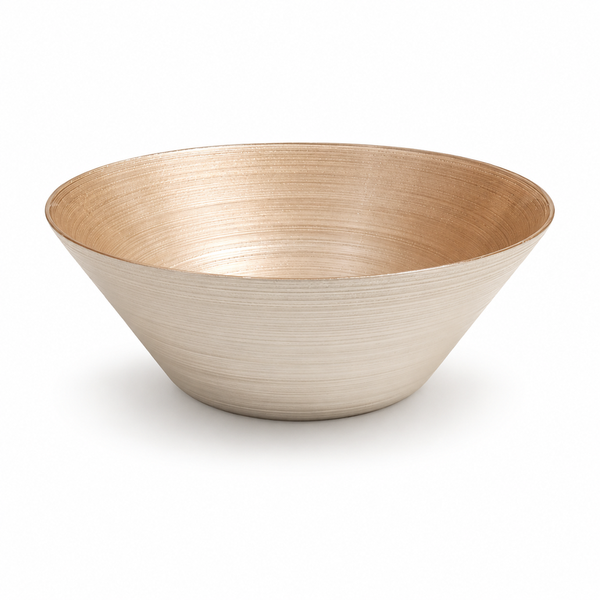 Large Round Golden Salad Bowl – Elegant Serving Bowl