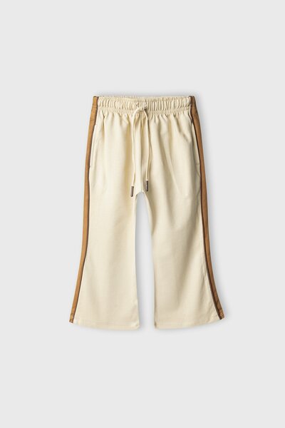 Girls Mocha Line Flared Terry Trousers