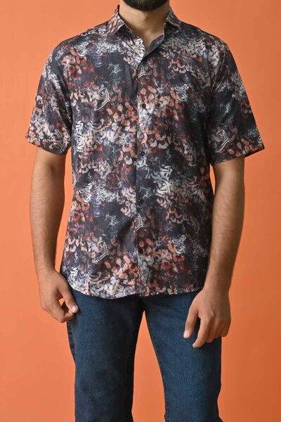 Gravity Men's Floral Short Sleeve Casual Shirt