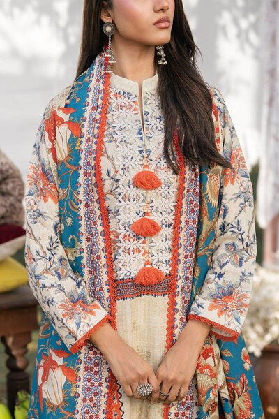 3 Piece Printed Khaddar Suit