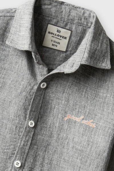 Grey Chambray Casual Shirt
