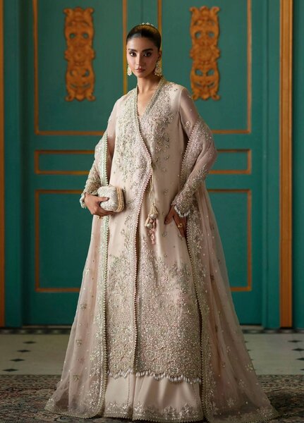 Afsana by Zevk Unstitched Embroidered Chiffon 3 Piece Suit ZV26UAW Resham - Wedding Collection
