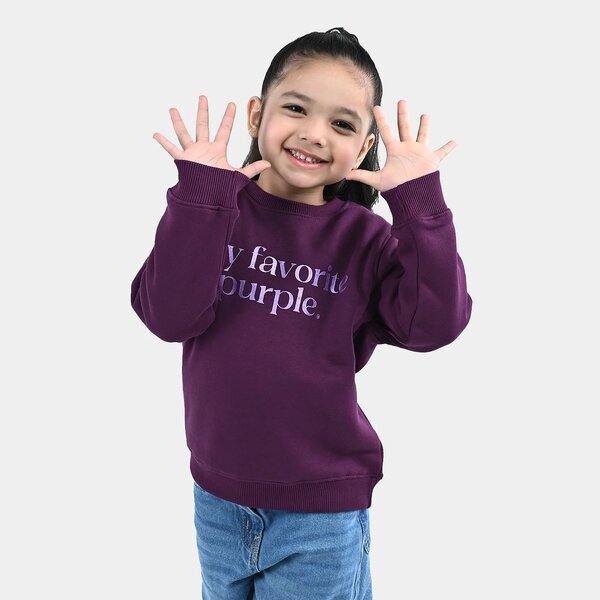 Girls Fleece Sweatshirt My Favorite Purple