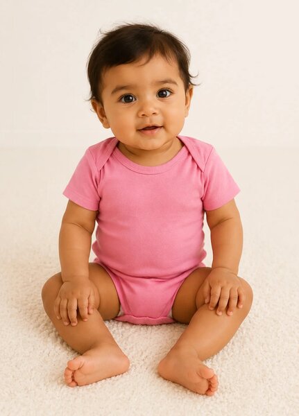Lambkin Kids RTW Solids Cotton 1 Piece Pink - Casual Collection