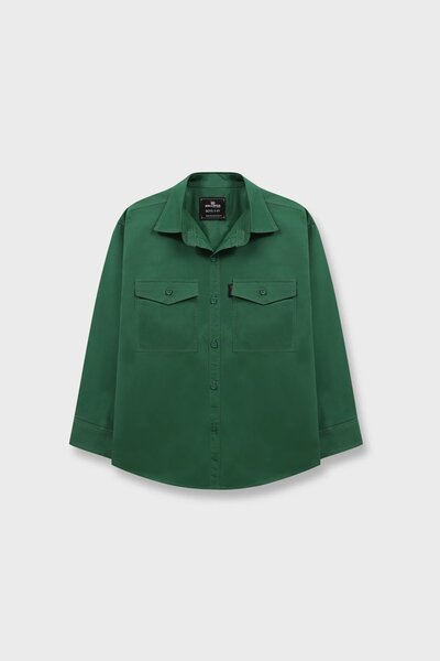 Boys Forest Green Cotton Shirt