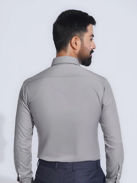 Light Grey Plain, Cutaway Collar, Elite Edition, Men’s Formal Shirt (FS-2497)