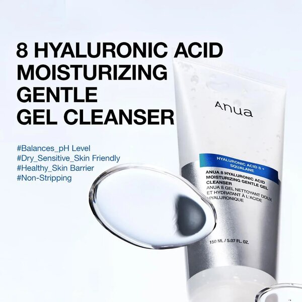 Anua 8 Hyaluronic Acid Moisturizing Gentle Gel Cleanser 150ml