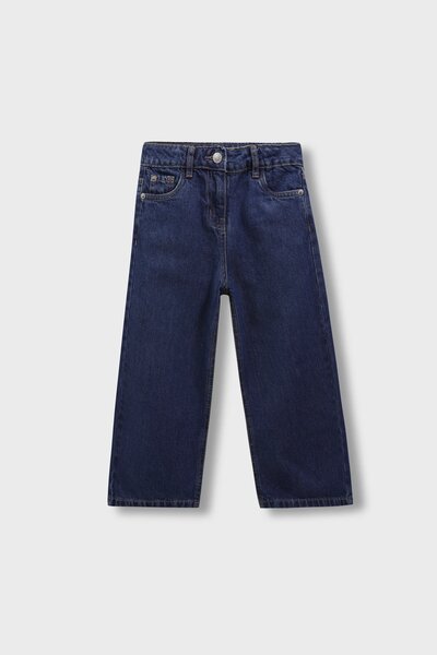 Girls Trendy Wide-Leg Blue Jeans