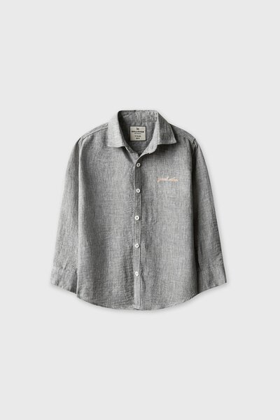 Grey Chambray Casual Shirt