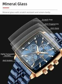 Shein - Men Date Detail Quartz Watch